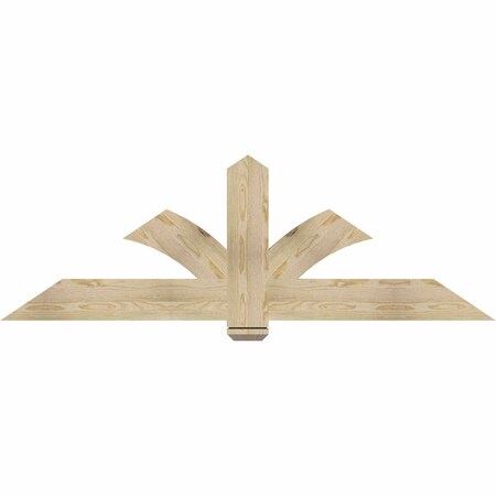 Ekena Millwork Redmond Rough Sawn Timber Gable Bracket, Douglas Fir, 72"W x 24"H x 2"D x 6"F, 8/12 Pitch GBW072X24X0206RED00RDF
